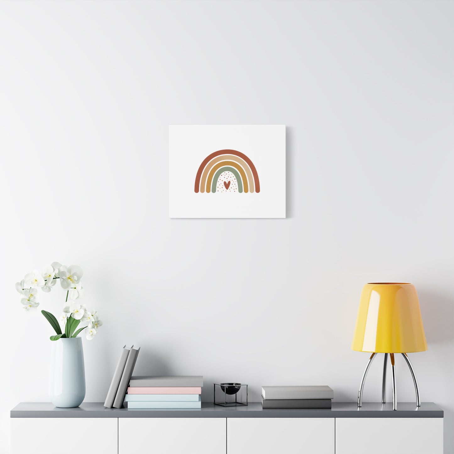 Neutral Rainbow Canvas, Boho Muted Rainbow Nursery Wall Art | Desert Arc Print