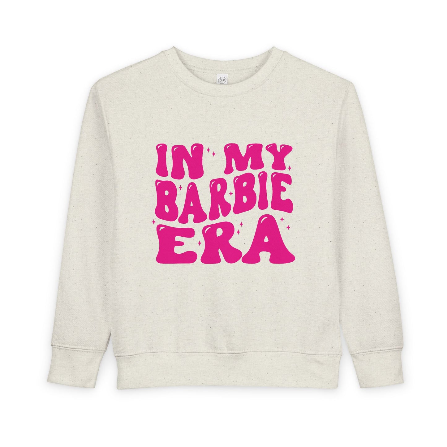 Toddler Sweatshirt — "In My Barbie Era" Pink Retro Graphic Pullover