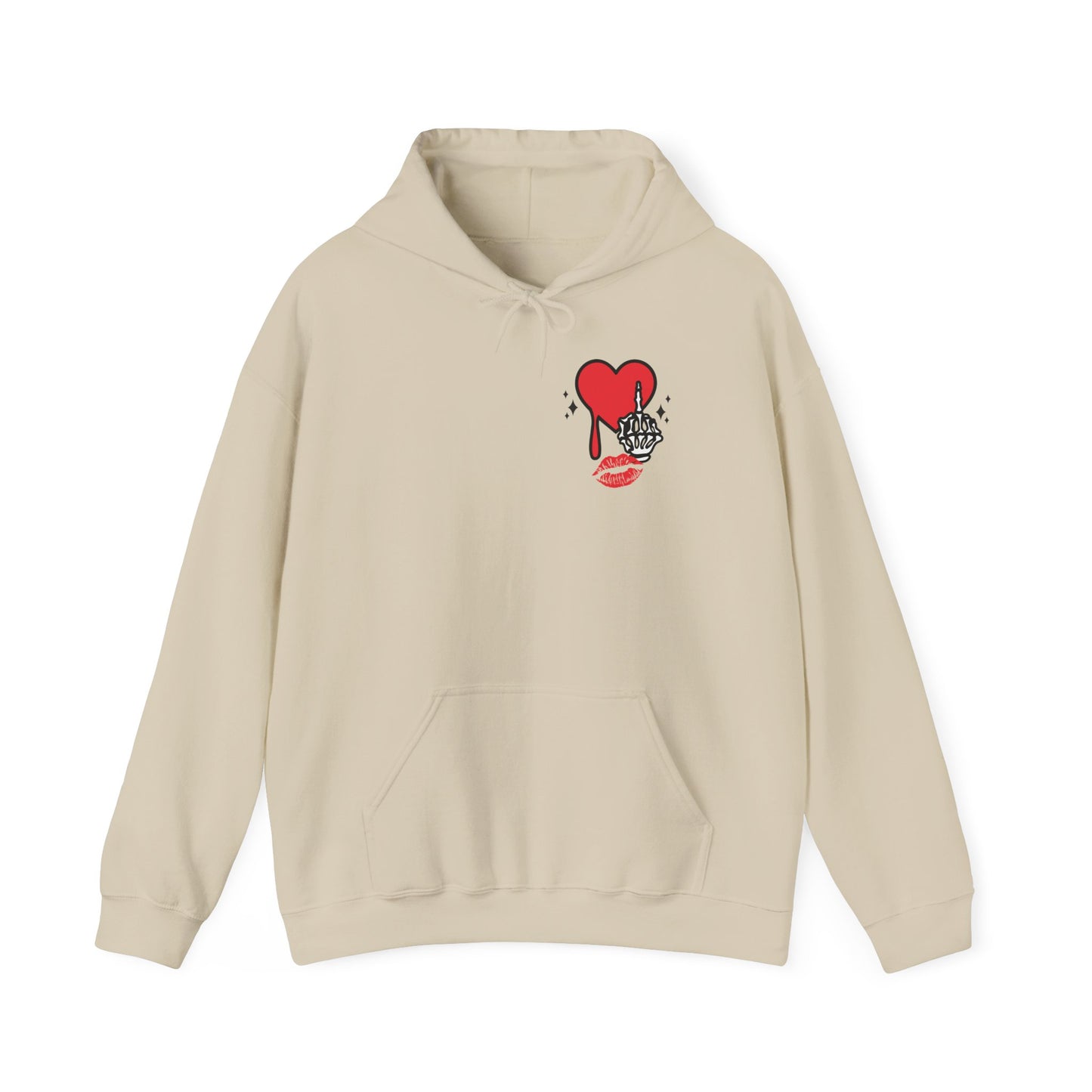 Hoodie — "Do No Harm But Take No Shit" Heart Graphic Pullover