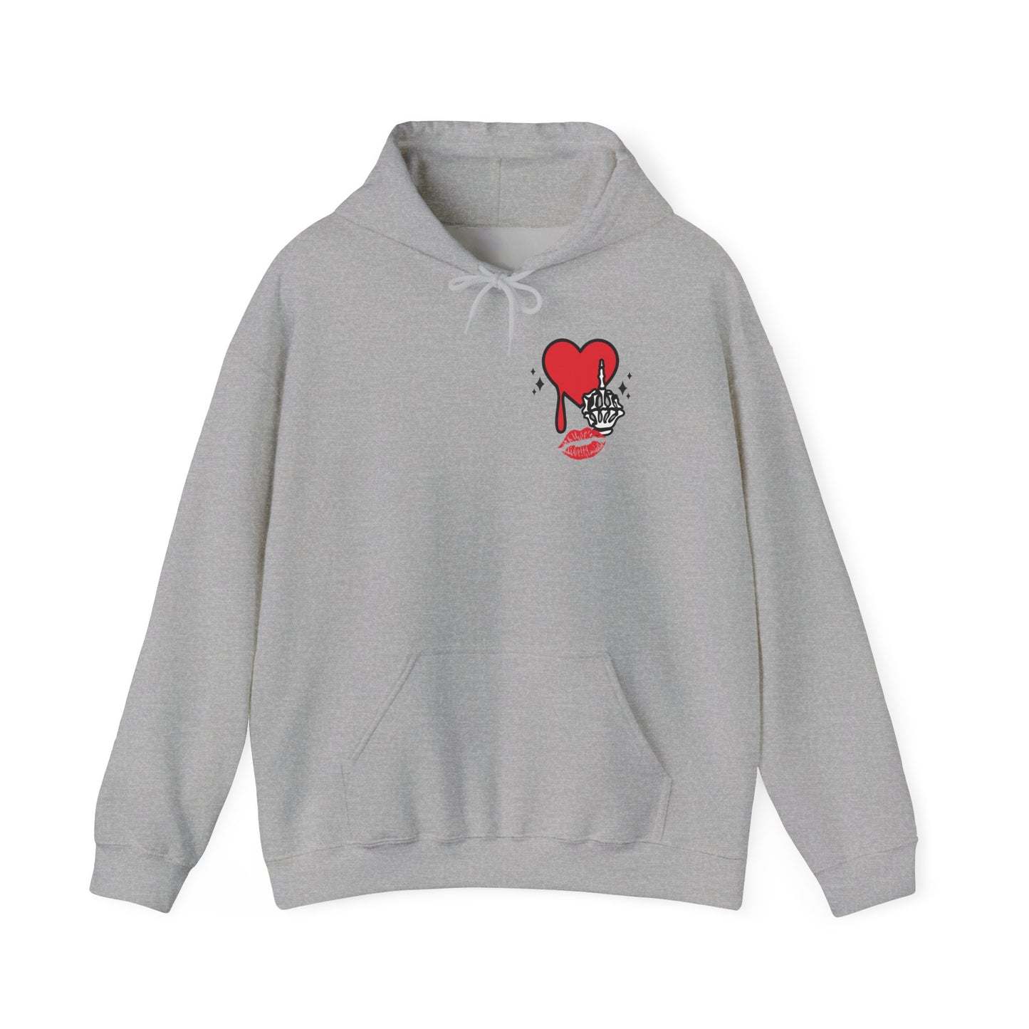 Hoodie — "Do No Harm But Take No Shit" Heart Graphic Pullover