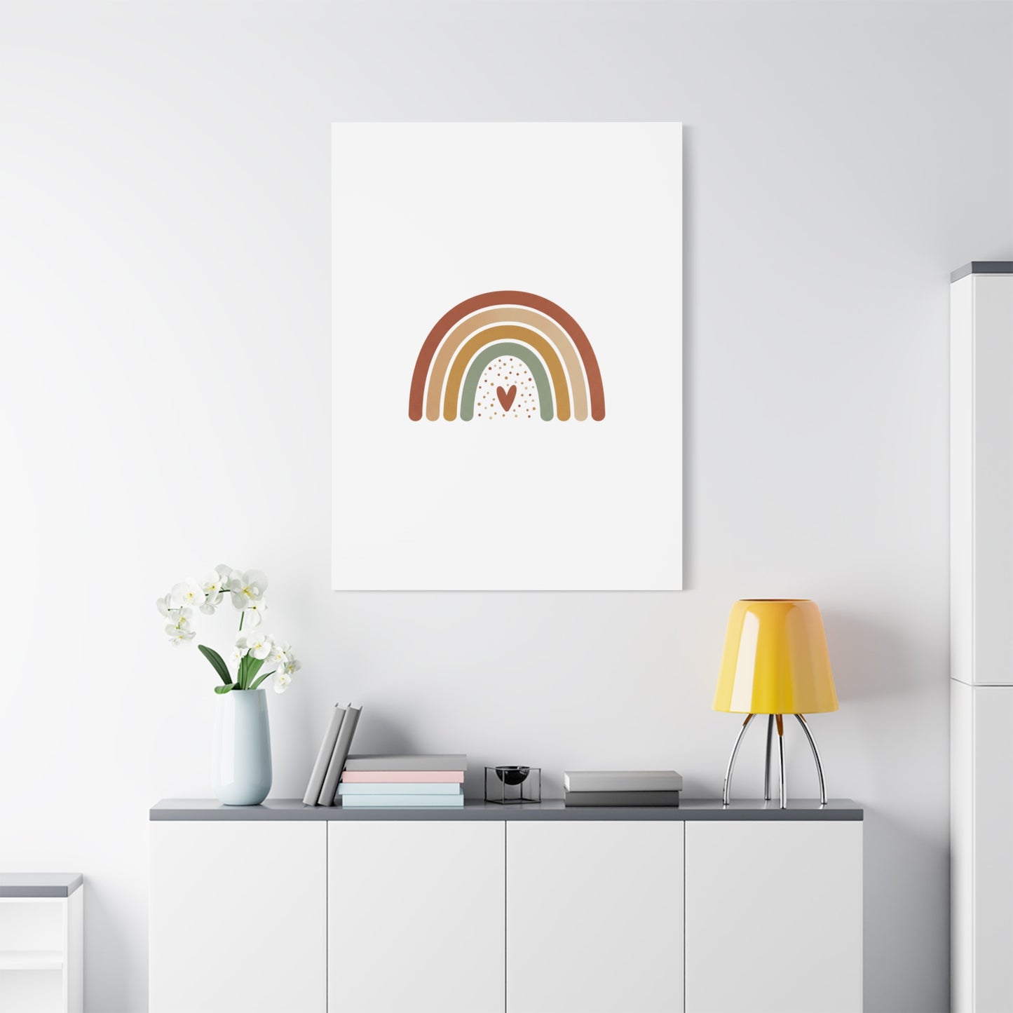 Neutral Rainbow Canvas, Boho Muted Rainbow Nursery Wall Art | Desert Arc Print