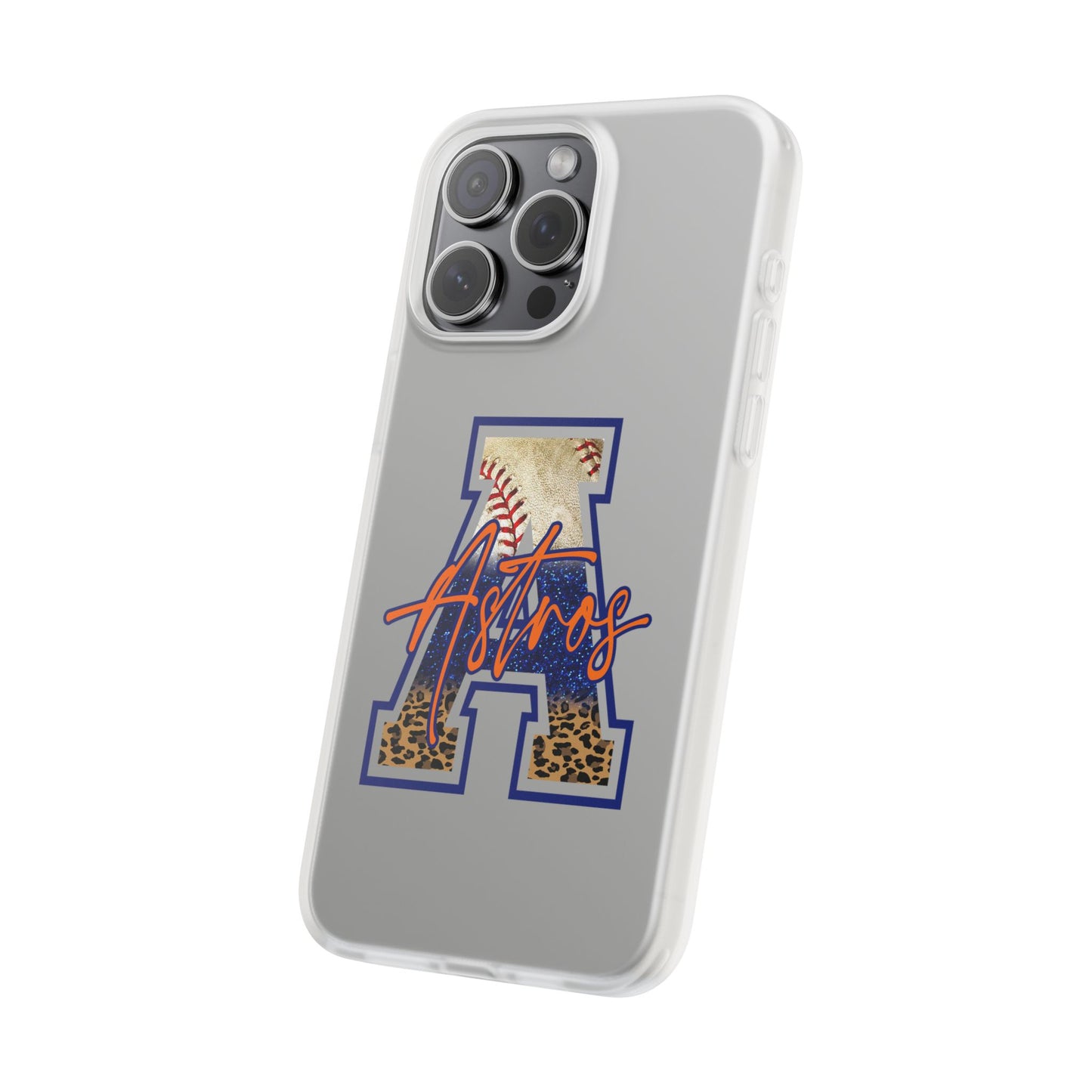 Astros Letter A Phone Case — Baseball Script Design Flexi Case