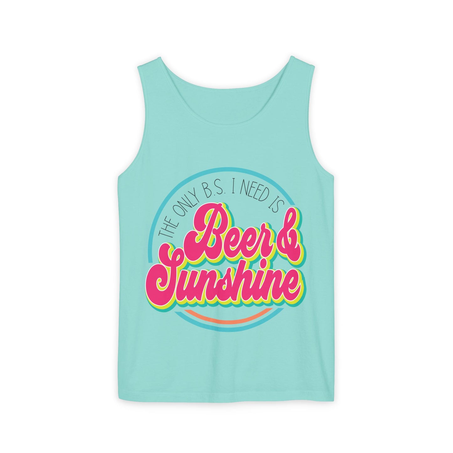 Beer & Sunshine Tank Top – Retro Summer Beer Graphic Tank