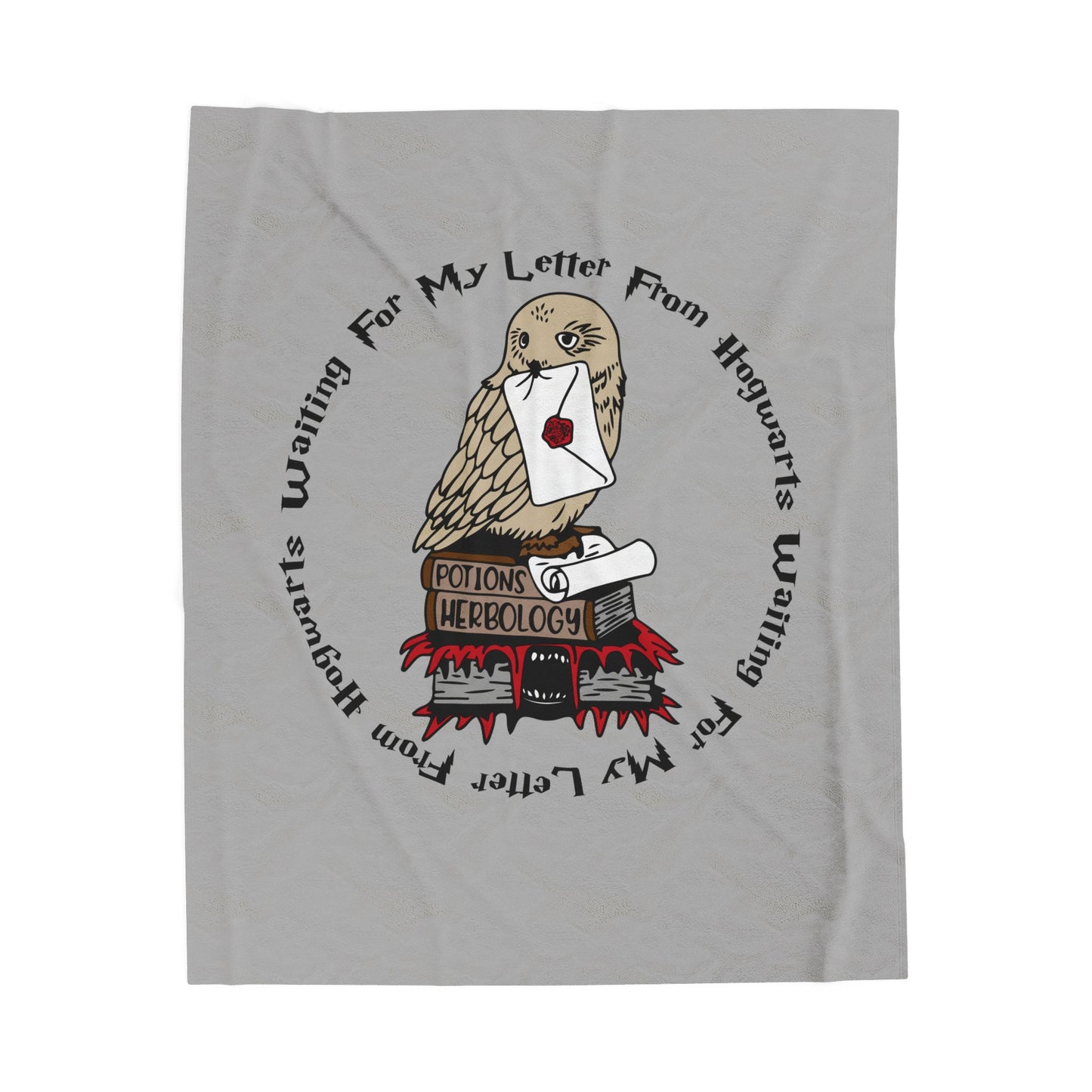 Velveteen Blanket — "Waiting For My Letter From Hogwarts" Owl Design