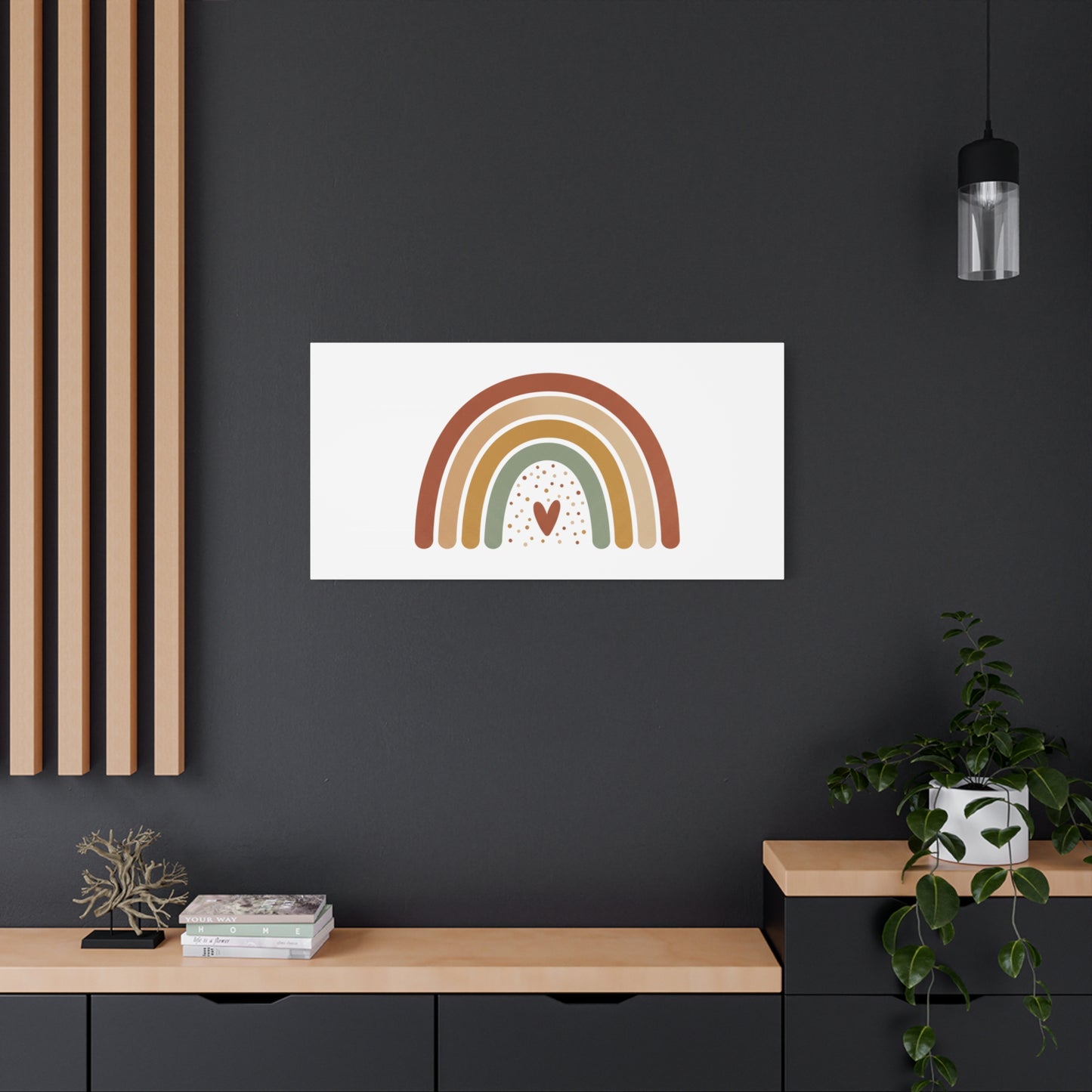 Neutral Rainbow Canvas, Boho Muted Rainbow Nursery Wall Art | Desert Arc Print