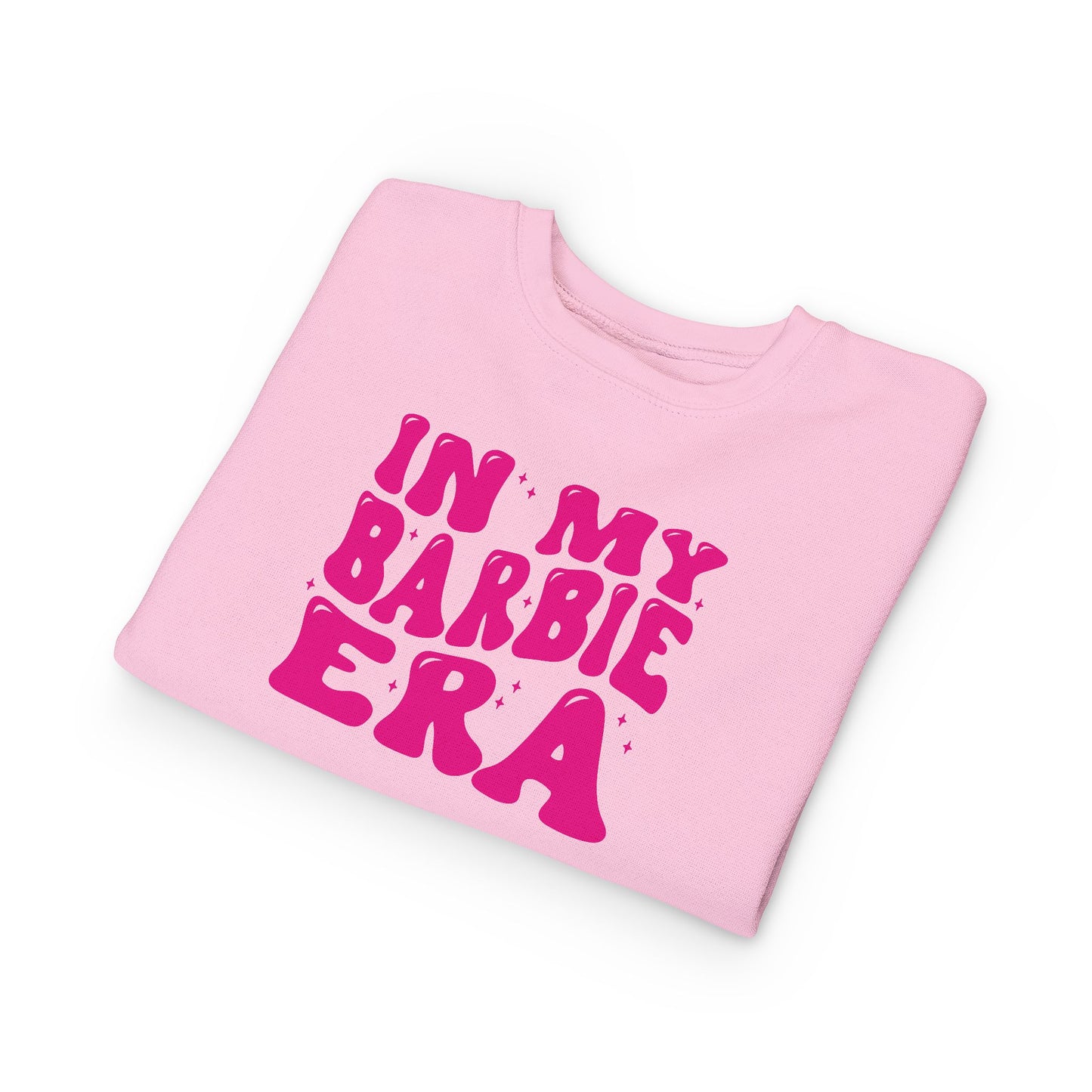 Toddler Sweatshirt — "In My Barbie Era" Pink Retro Graphic Pullover