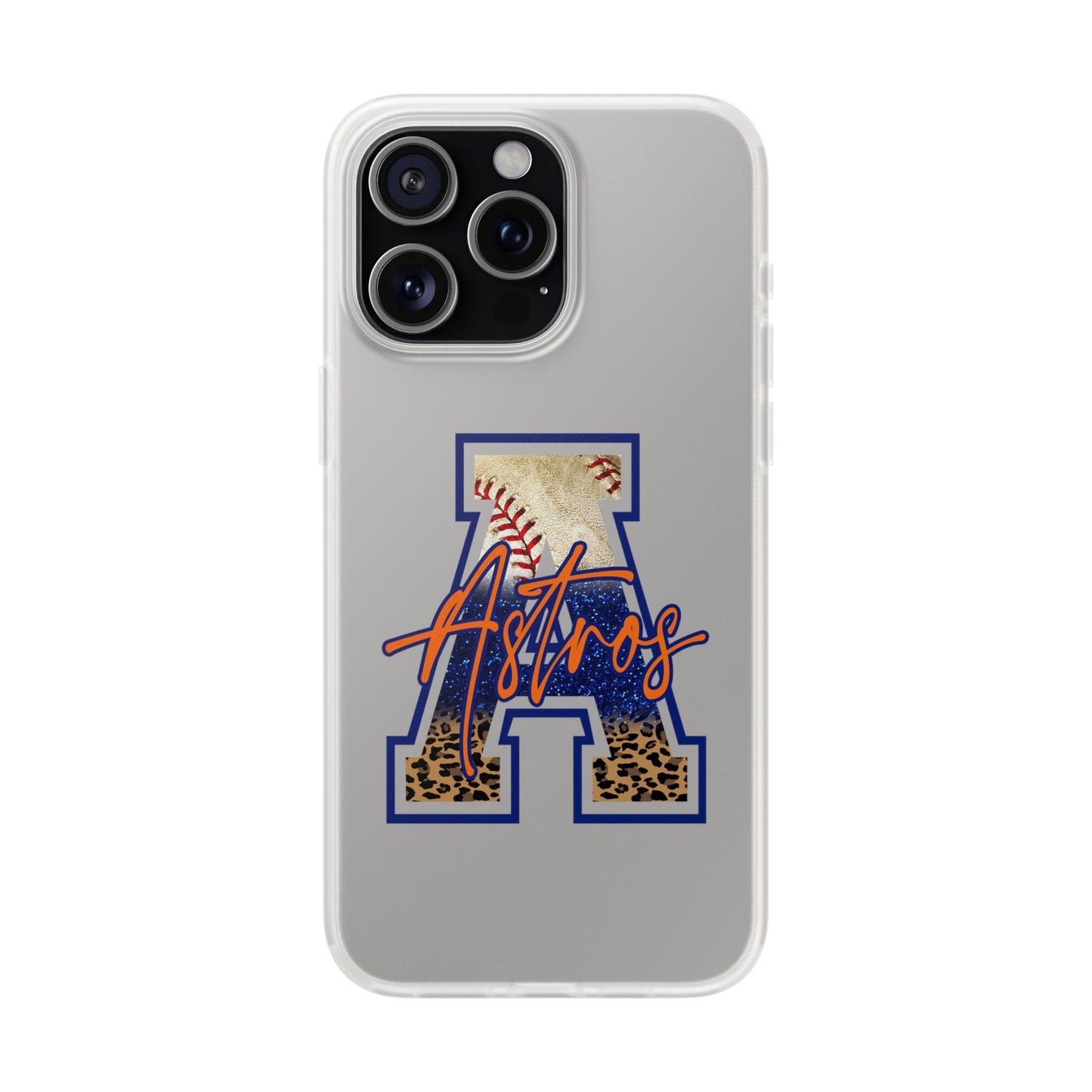 Astros Letter A Phone Case — Baseball Script Design Flexi Case