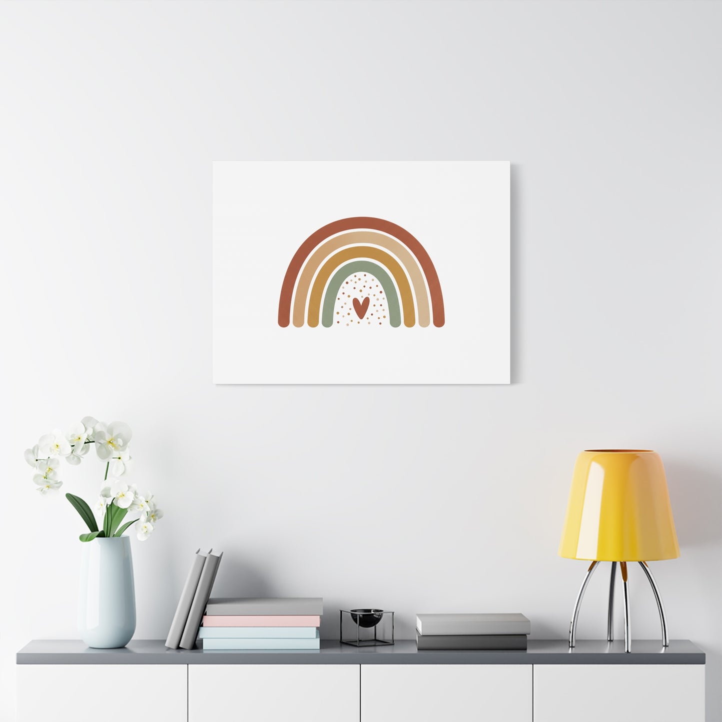 Neutral Rainbow Canvas, Boho Muted Rainbow Nursery Wall Art | Desert Arc Print