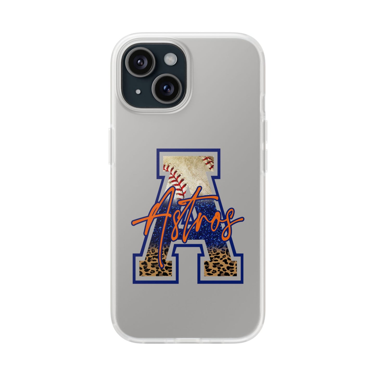 Astros Letter A Phone Case — Baseball Script Design Flexi Case