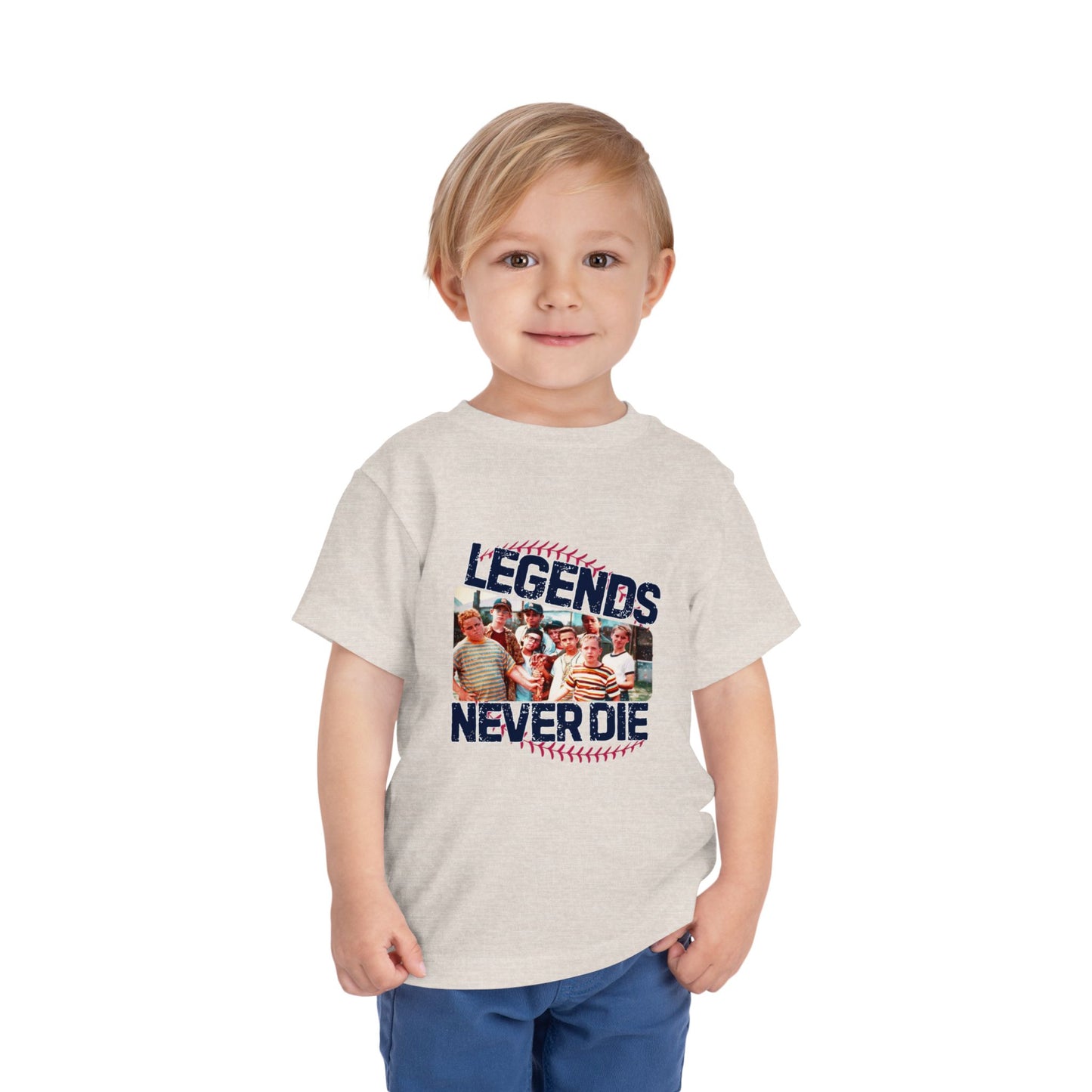 Toddler Tee "Legends Never Die" Vintage Baseball Photo