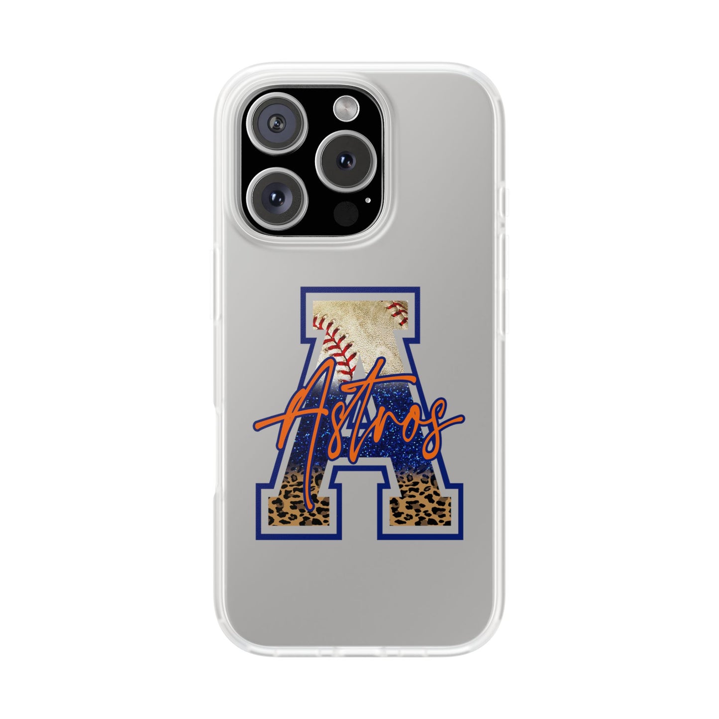 Astros Letter A Phone Case — Baseball Script Design Flexi Case