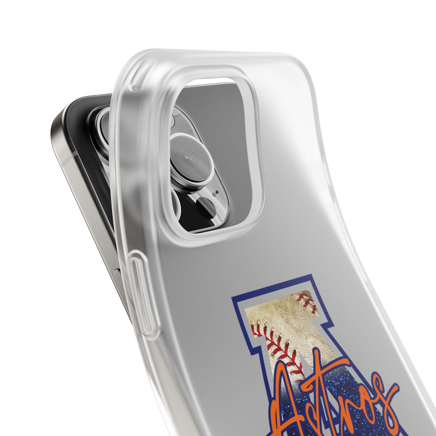 Astros Letter A Phone Case — Baseball Script Design Flexi Case