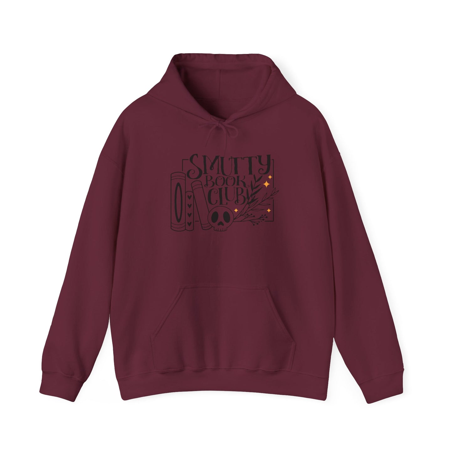 Book Club Hoodie — "Smutty Book Club" Skull & Books Reading Sweatshirt