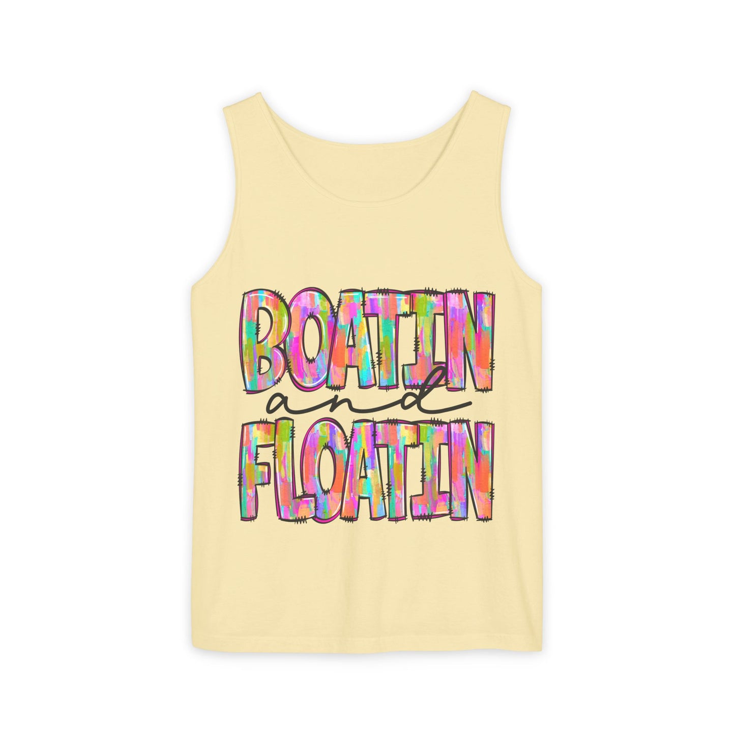 Boatin' and Floatin' Colorful Graphic Tank Top — Summer Lake & Beach Tank