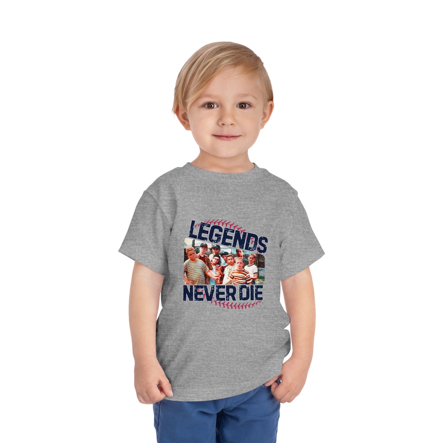 Toddler Tee "Legends Never Die" Vintage Baseball Photo