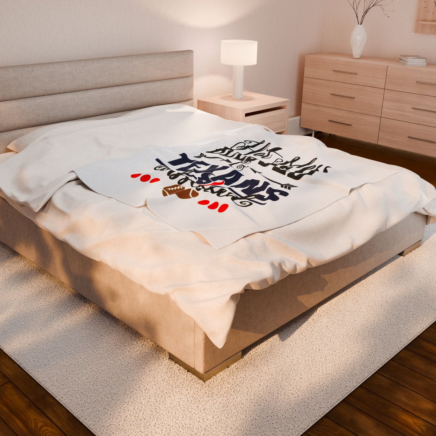 Velveteen Blanket – "Hot Mess Blessed & Texans Obsessed" Football Fan Throw