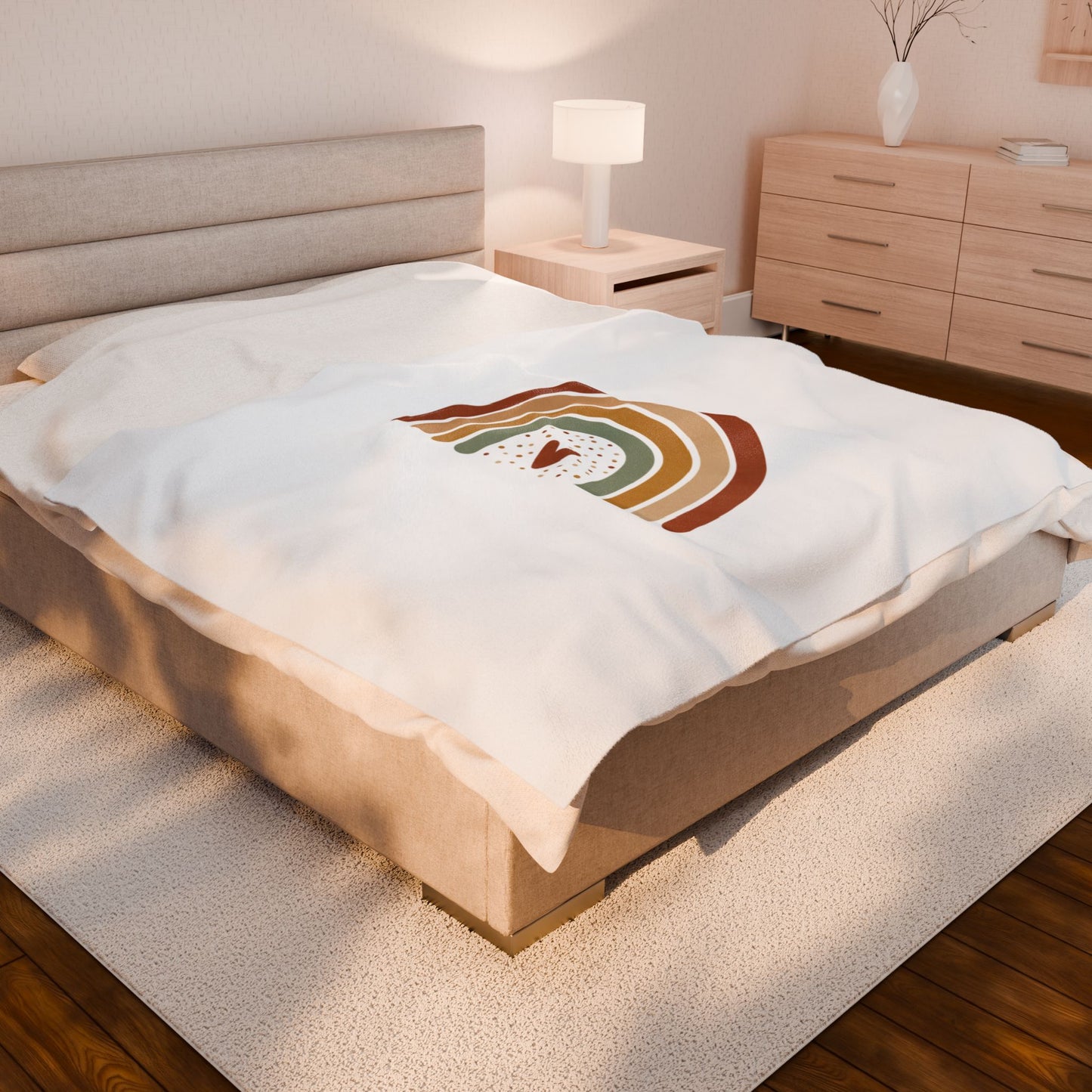 Neutral Rainbow Terracotta Arc Blanket | Boho Nursery Muted Rainbow