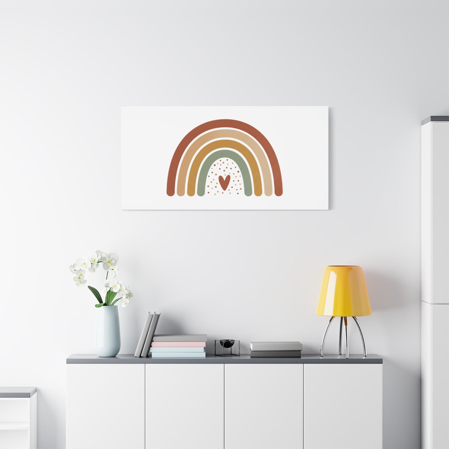 Neutral Rainbow Canvas, Boho Muted Rainbow Nursery Wall Art | Desert Arc Print