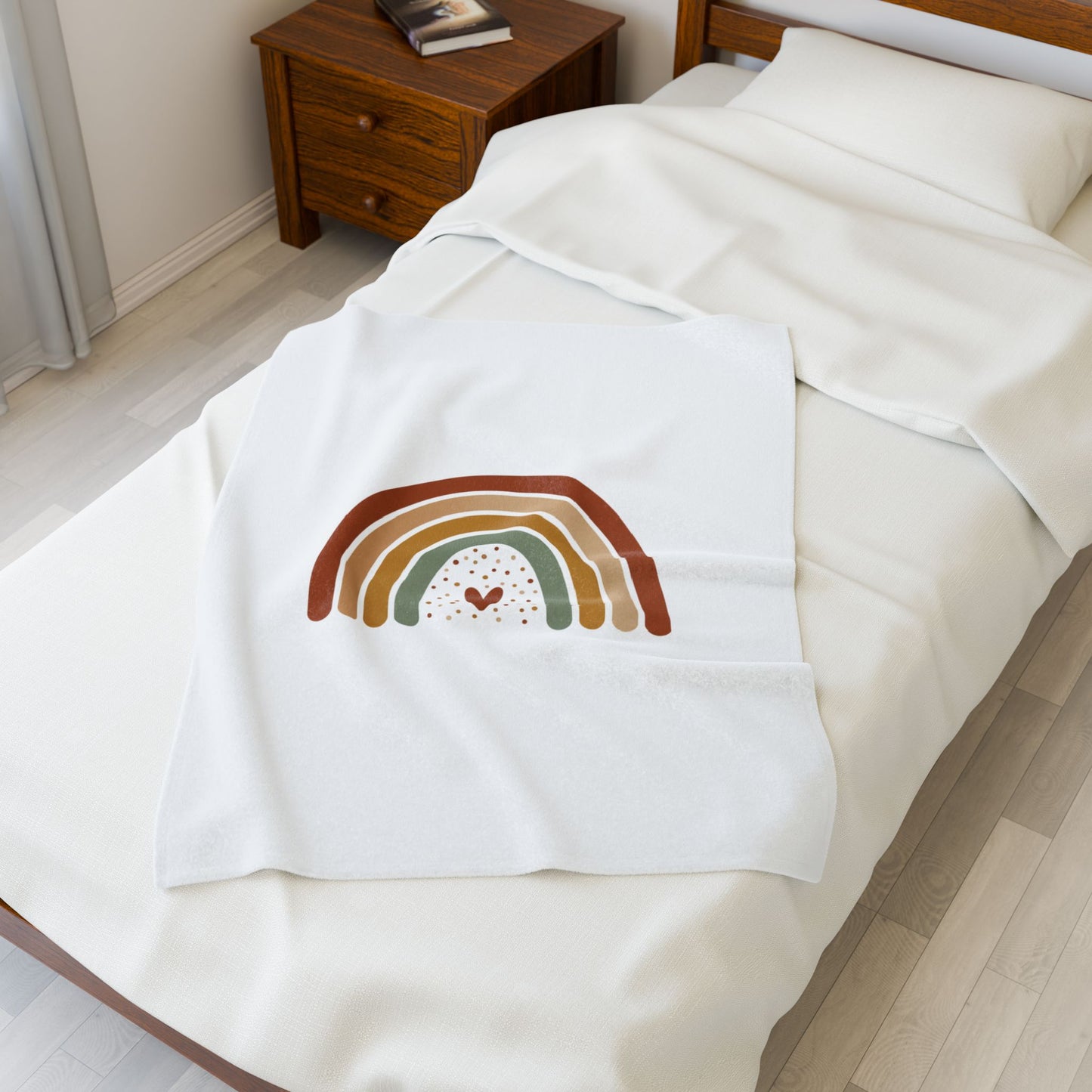 Neutral Rainbow Terracotta Arc Blanket | Boho Nursery Muted Rainbow