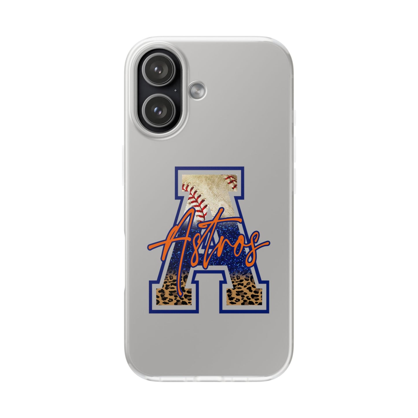 Astros Letter A Phone Case — Baseball Script Design Flexi Case