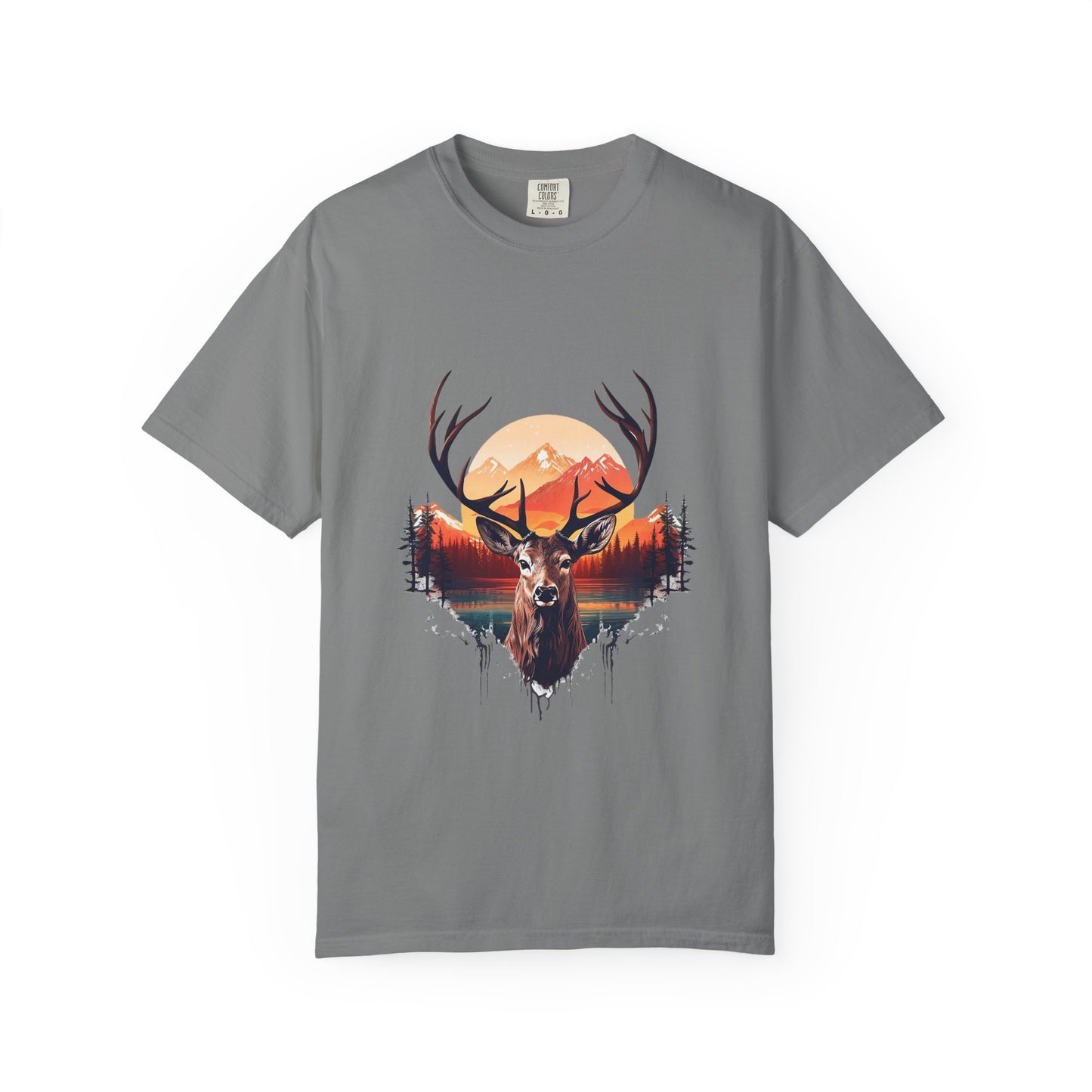 Deer Sunset Graphic T-Shirt
