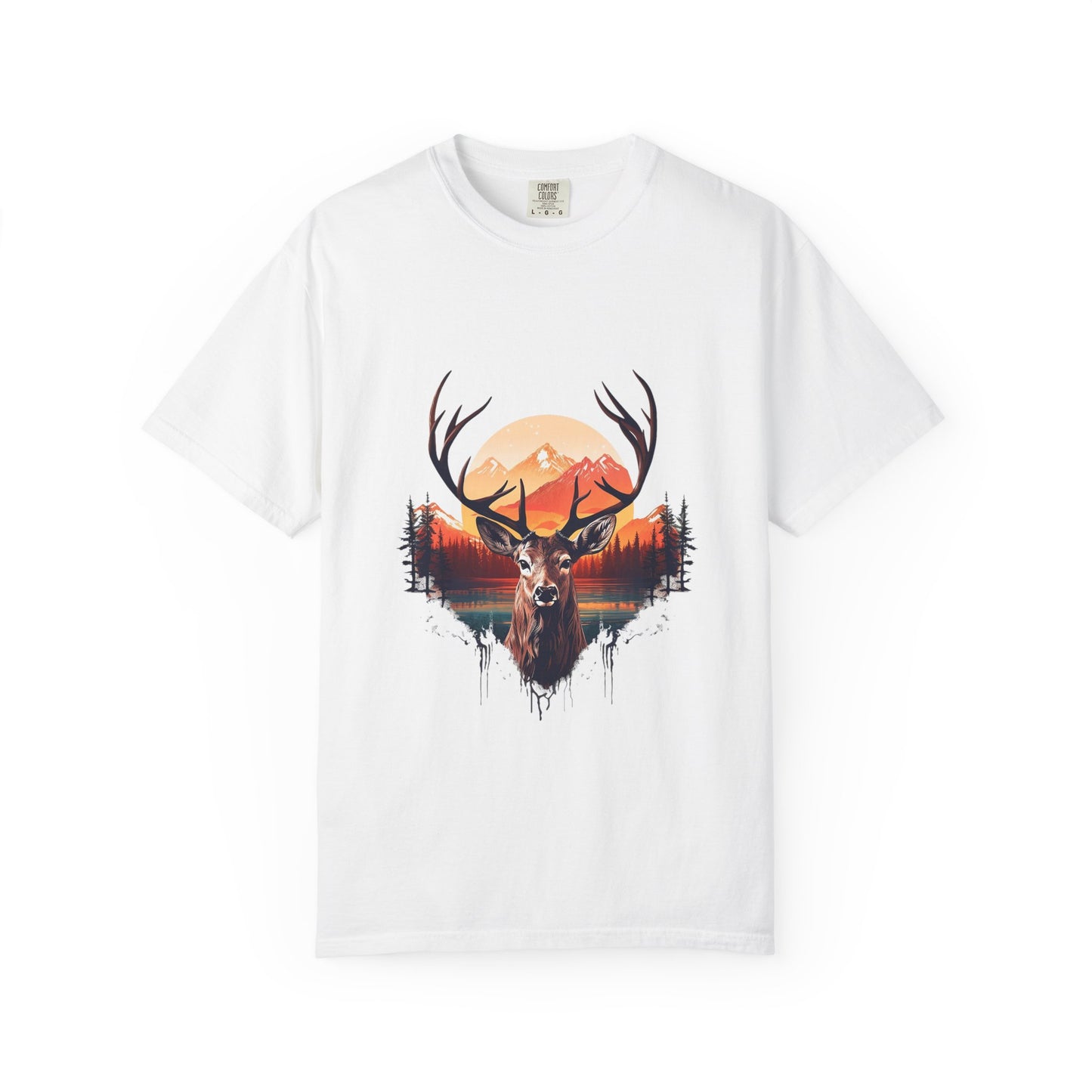 Deer Sunset Graphic T-Shirt
