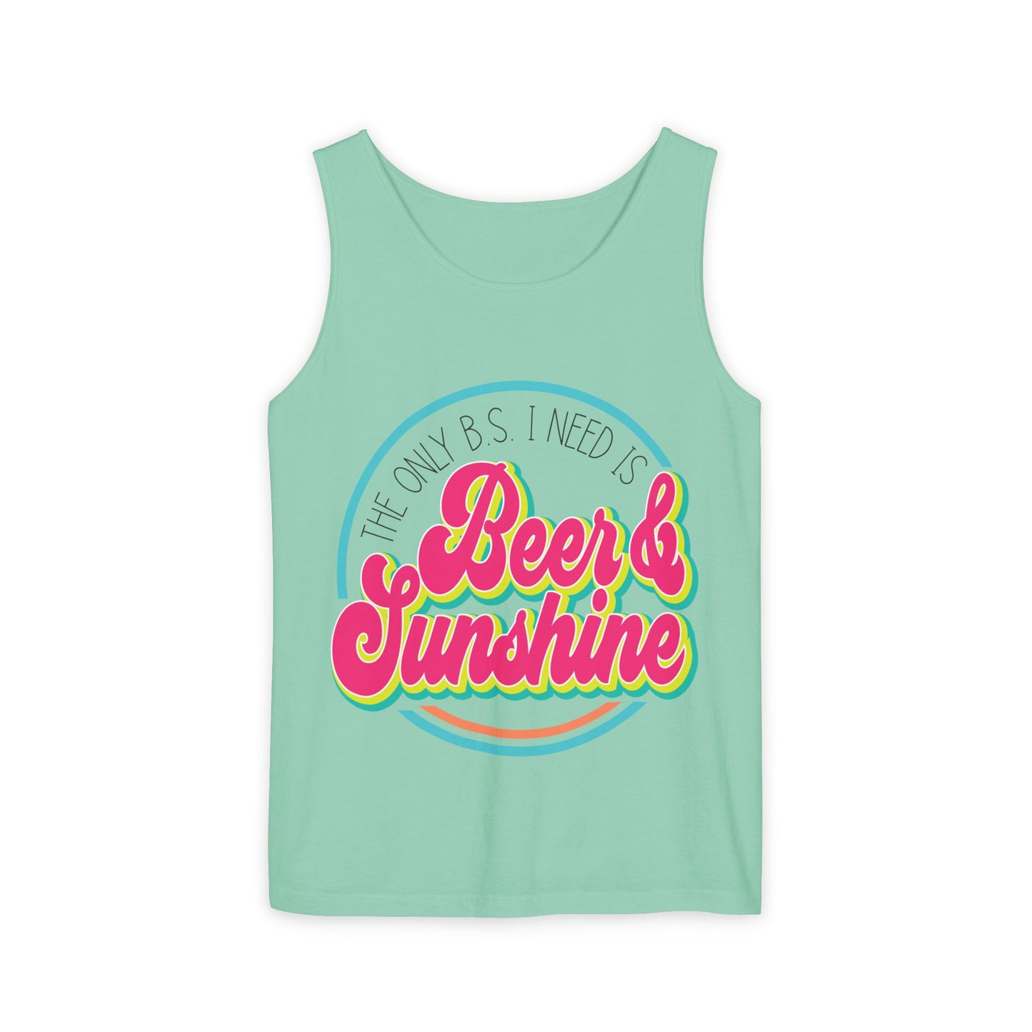 Beer & Sunshine Tank Top – Retro Summer Beer Graphic Tank