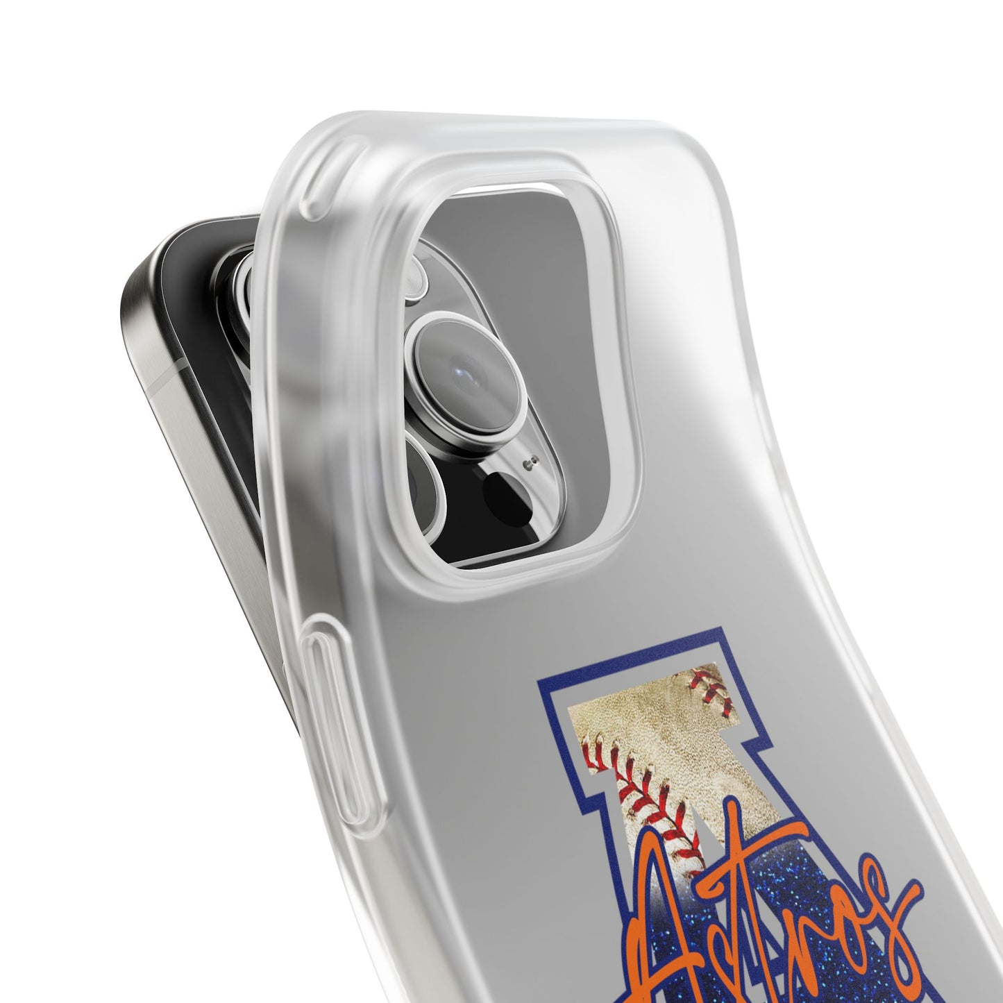 Astros Letter A Phone Case — Baseball Script Design Flexi Case