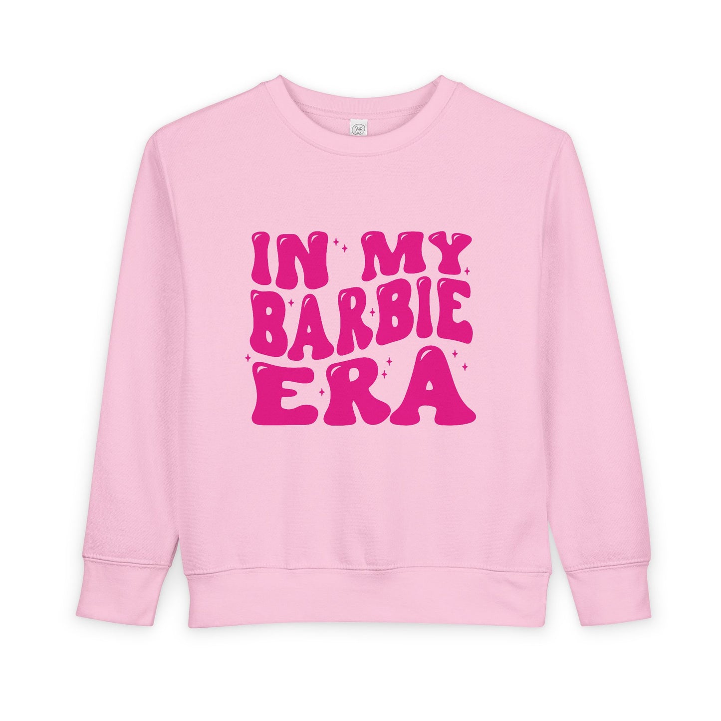 Toddler Sweatshirt — "In My Barbie Era" Pink Retro Graphic Pullover