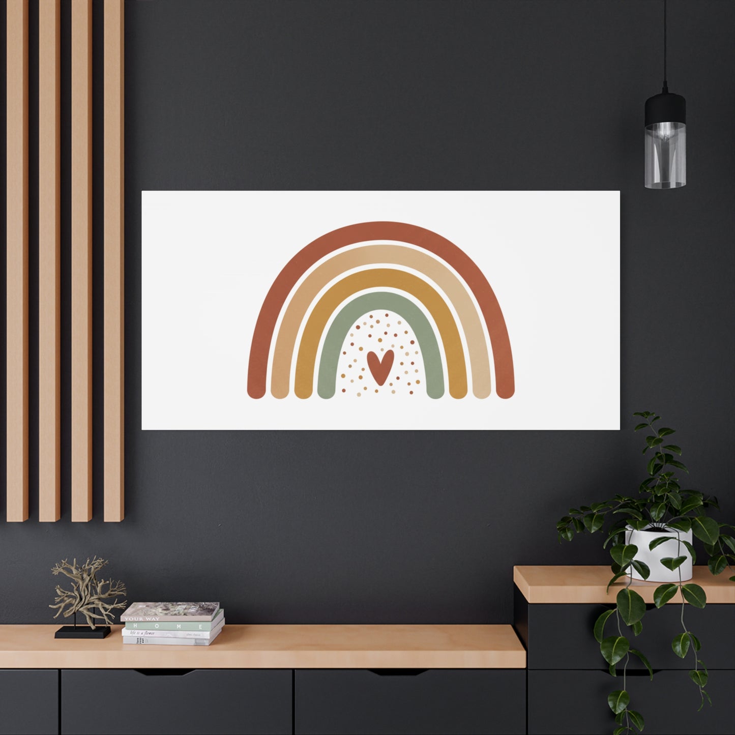 Neutral Rainbow Canvas, Boho Muted Rainbow Nursery Wall Art | Desert Arc Print
