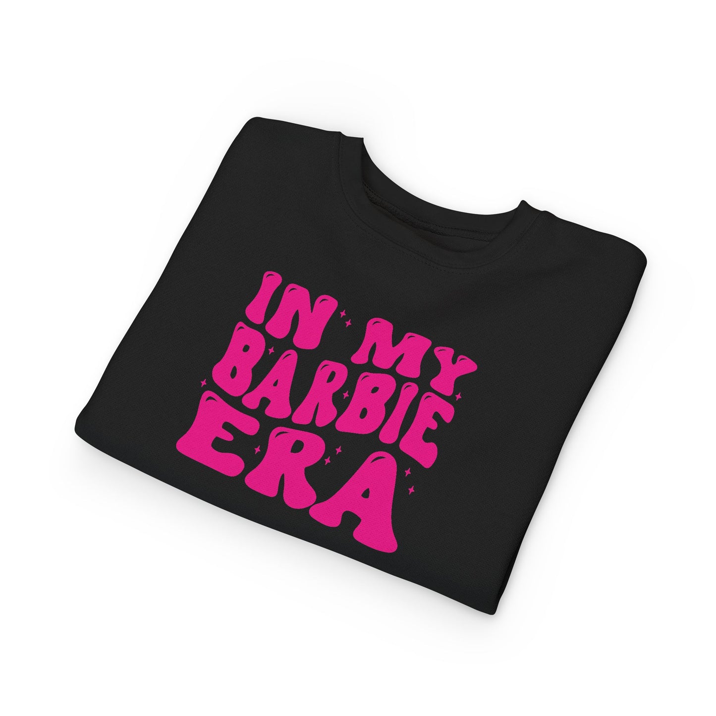 Toddler Sweatshirt — "In My Barbie Era" Pink Retro Graphic Pullover