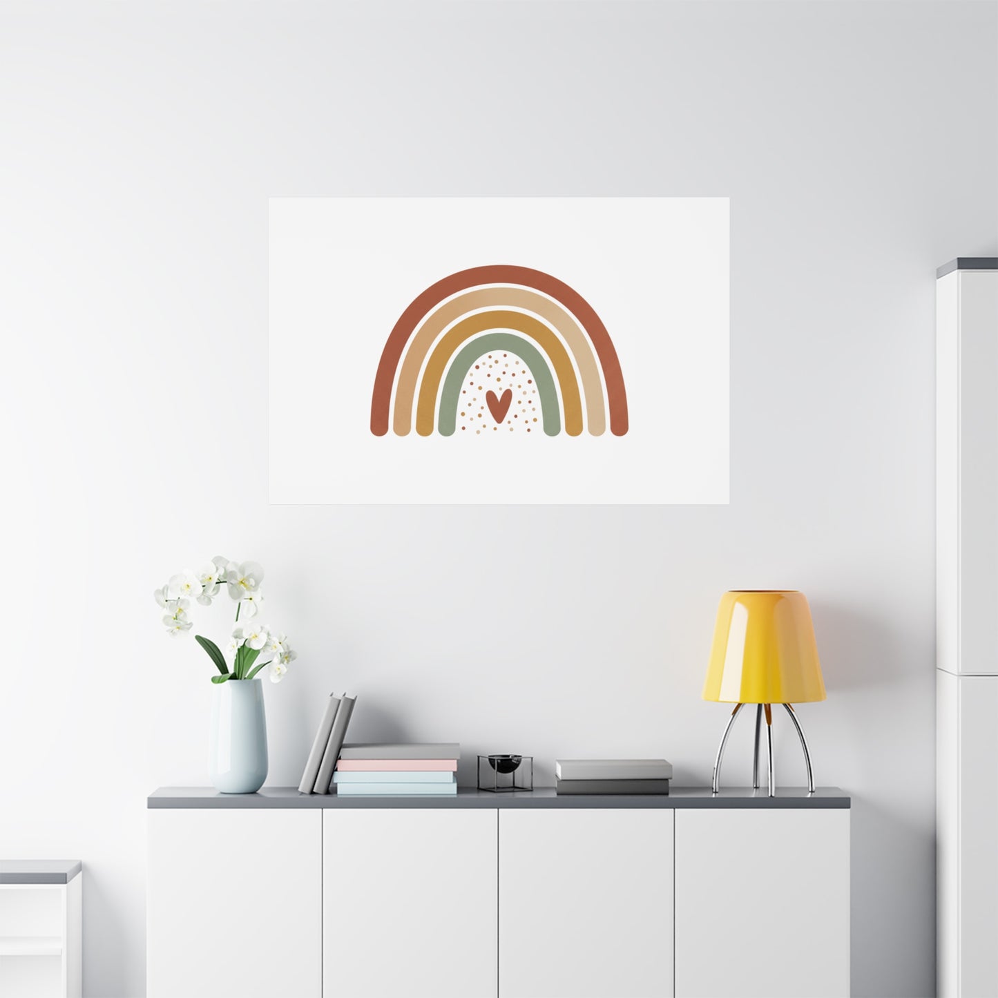 Neutral Rainbow Canvas, Boho Muted Rainbow Nursery Wall Art | Desert Arc Print