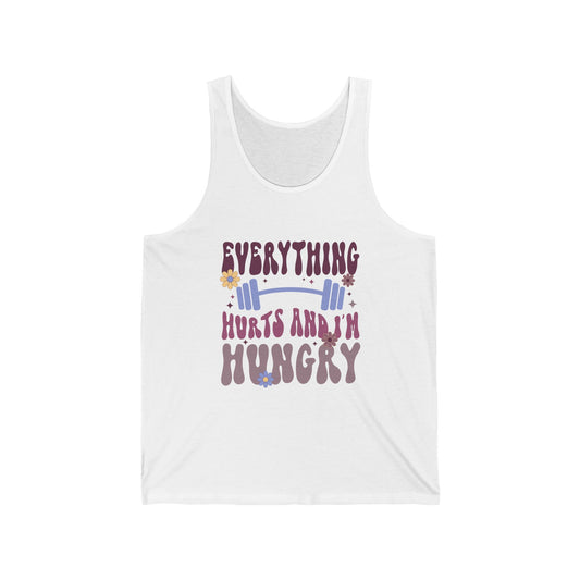 Workout Tank Top — "Everything Hurts and I’m Hungry" Funny Fitness Tank
