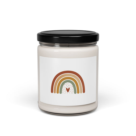 Neutral Rainbow Jar Candle | Boho Rainbow, Muted Desert Arc Scented Soy Candle