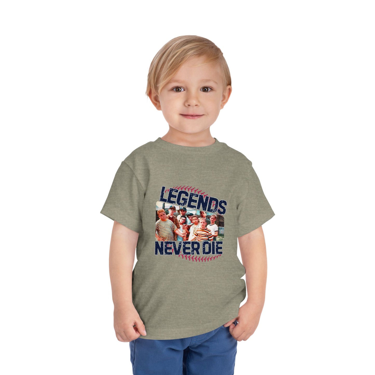 Toddler Tee "Legends Never Die" Vintage Baseball Photo
