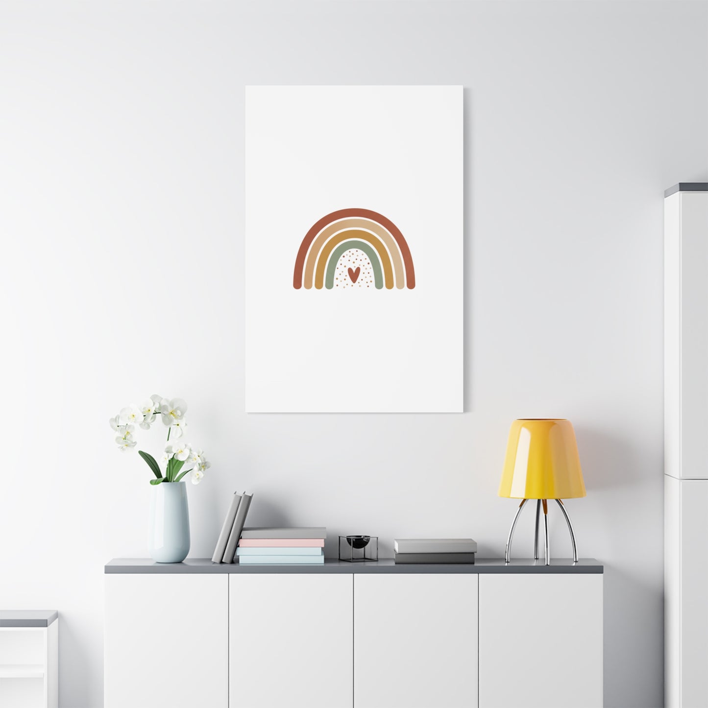 Neutral Rainbow Canvas, Boho Muted Rainbow Nursery Wall Art | Desert Arc Print