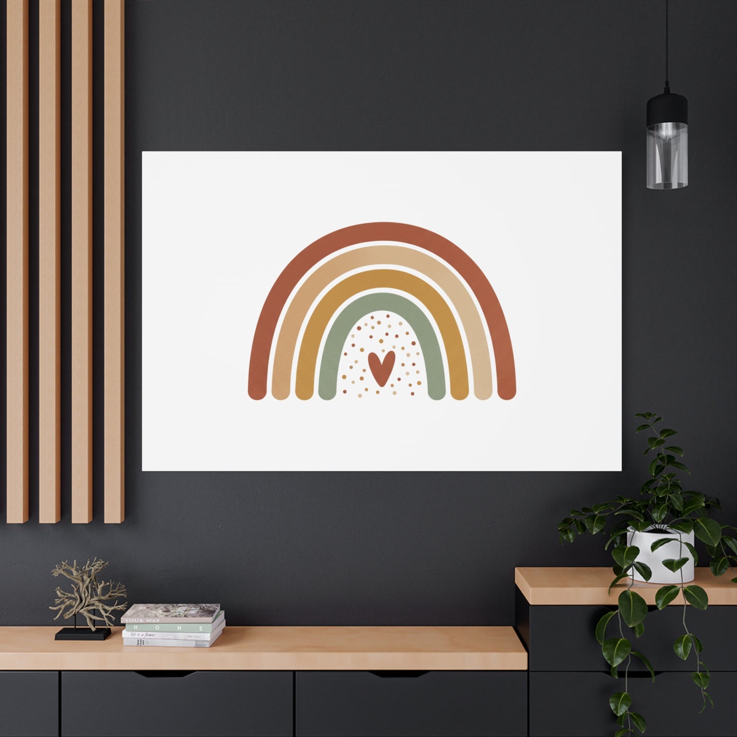 Neutral Rainbow Canvas, Boho Muted Rainbow Nursery Wall Art | Desert Arc Print