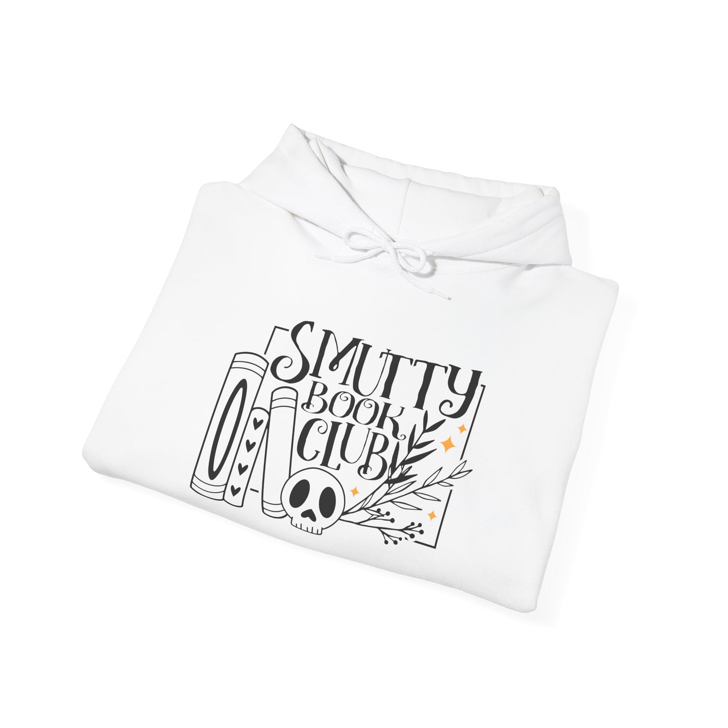 Book Club Hoodie — "Smutty Book Club" Skull & Books Reading Sweatshirt