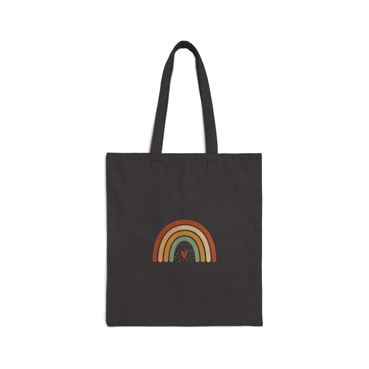 Neutral Rainbow Tote | muted rainbow art, boho desert arc design