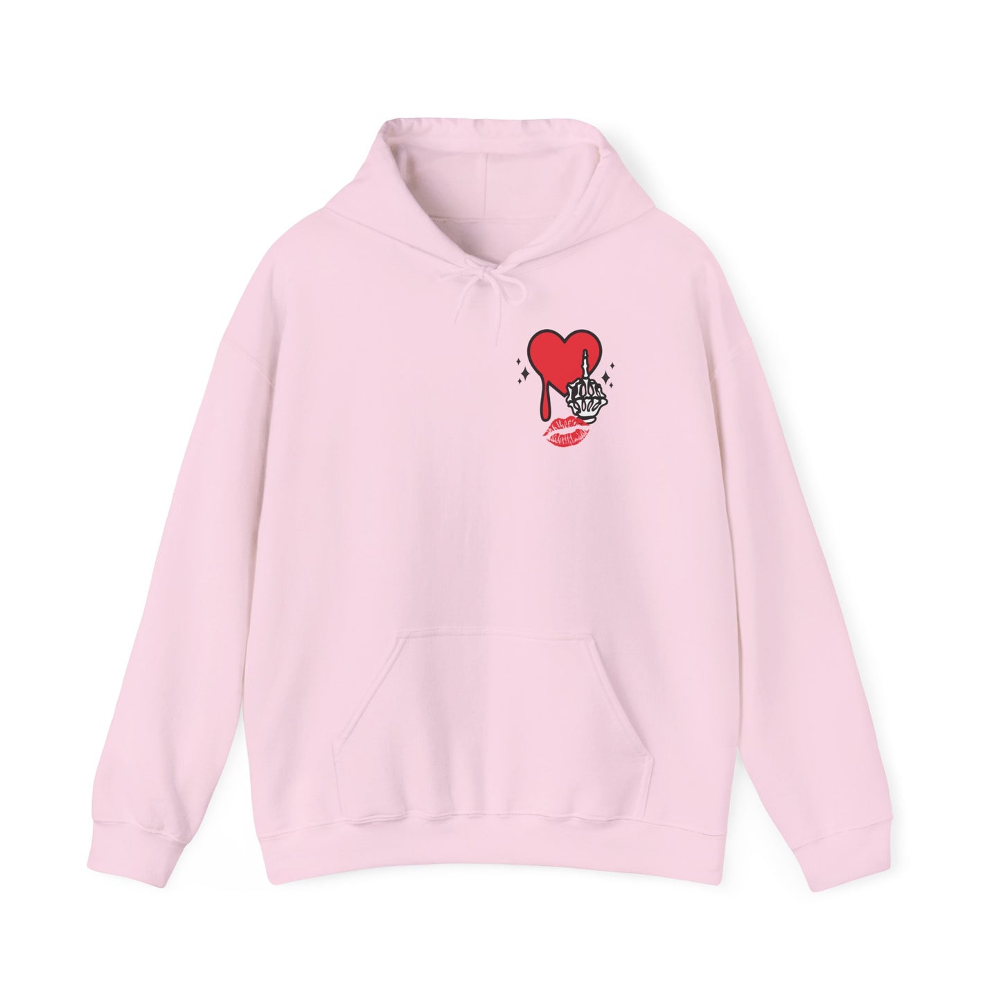 Hoodie — "Do No Harm But Take No Shit" Heart Graphic Pullover