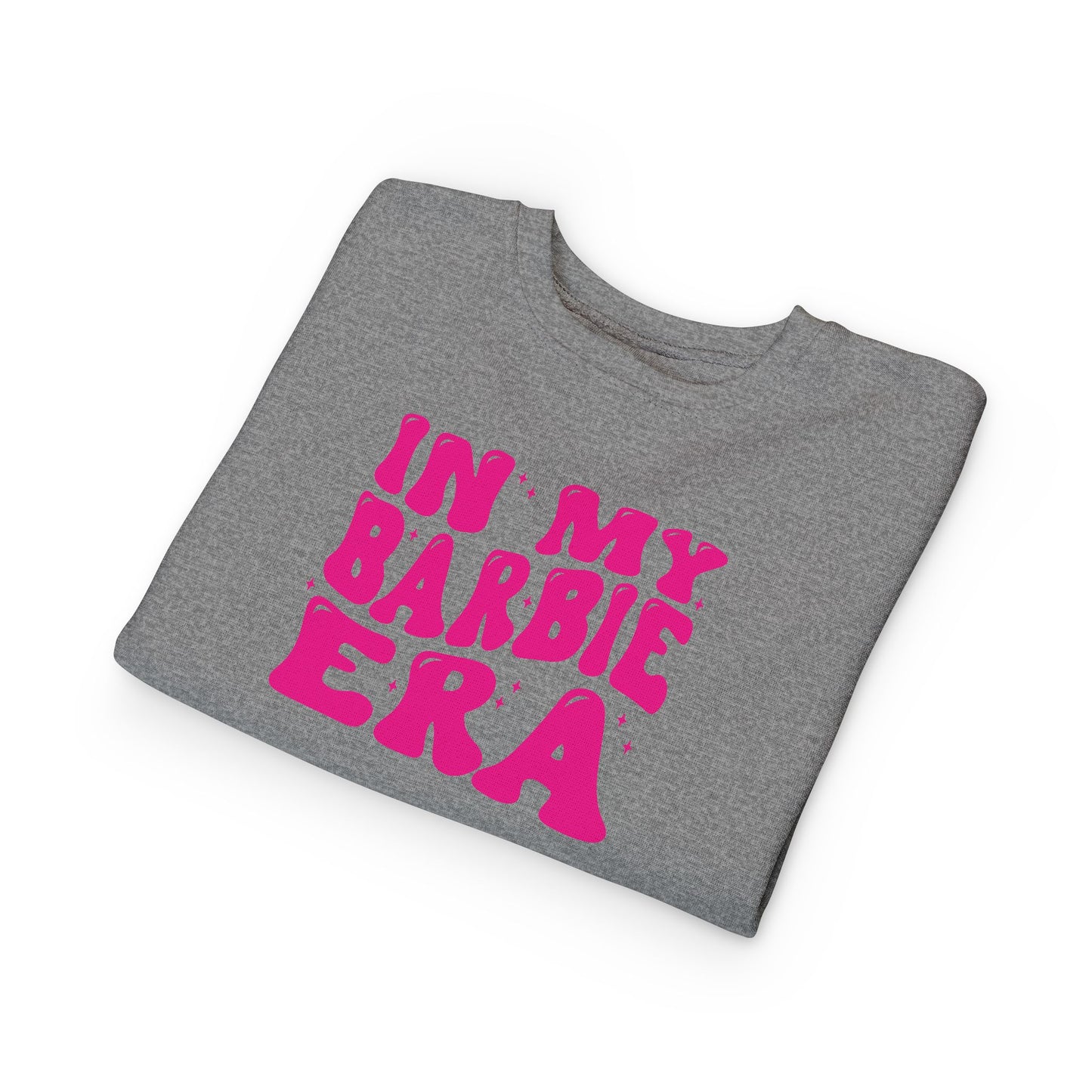 Toddler Sweatshirt — "In My Barbie Era" Pink Retro Graphic Pullover