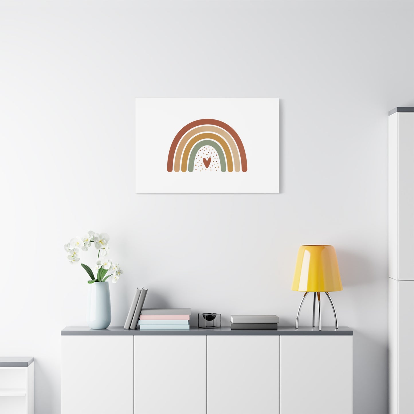 Neutral Rainbow Canvas, Boho Muted Rainbow Nursery Wall Art | Desert Arc Print