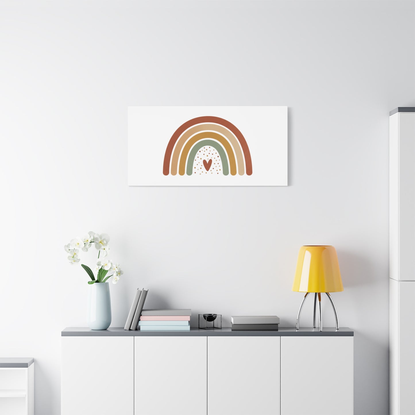 Neutral Rainbow Canvas, Boho Muted Rainbow Nursery Wall Art | Desert Arc Print