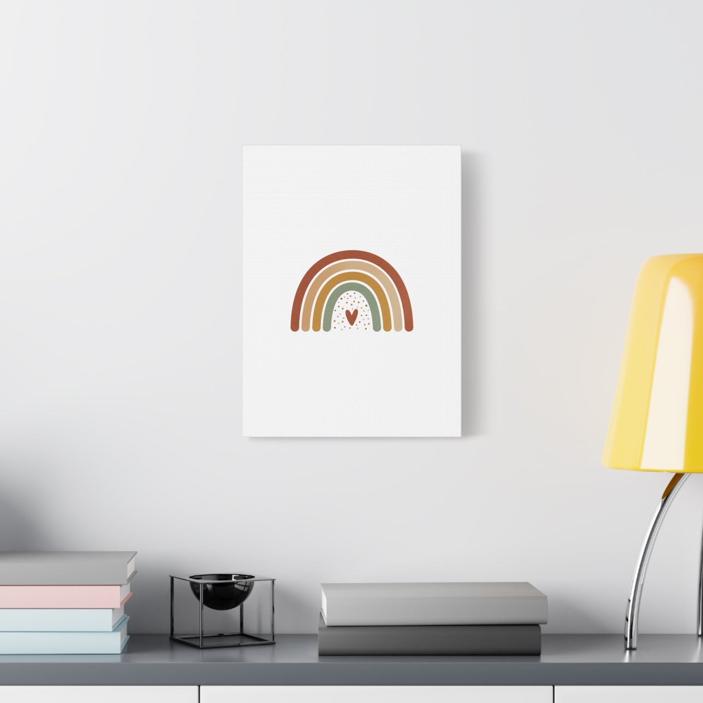 Neutral Rainbow Canvas, Boho Muted Rainbow Nursery Wall Art | Desert Arc Print