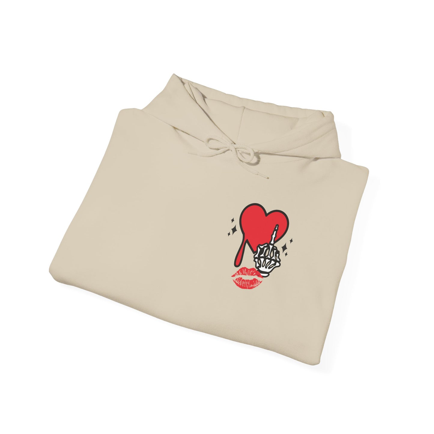 Hoodie — "Do No Harm But Take No Shit" Heart Graphic Pullover