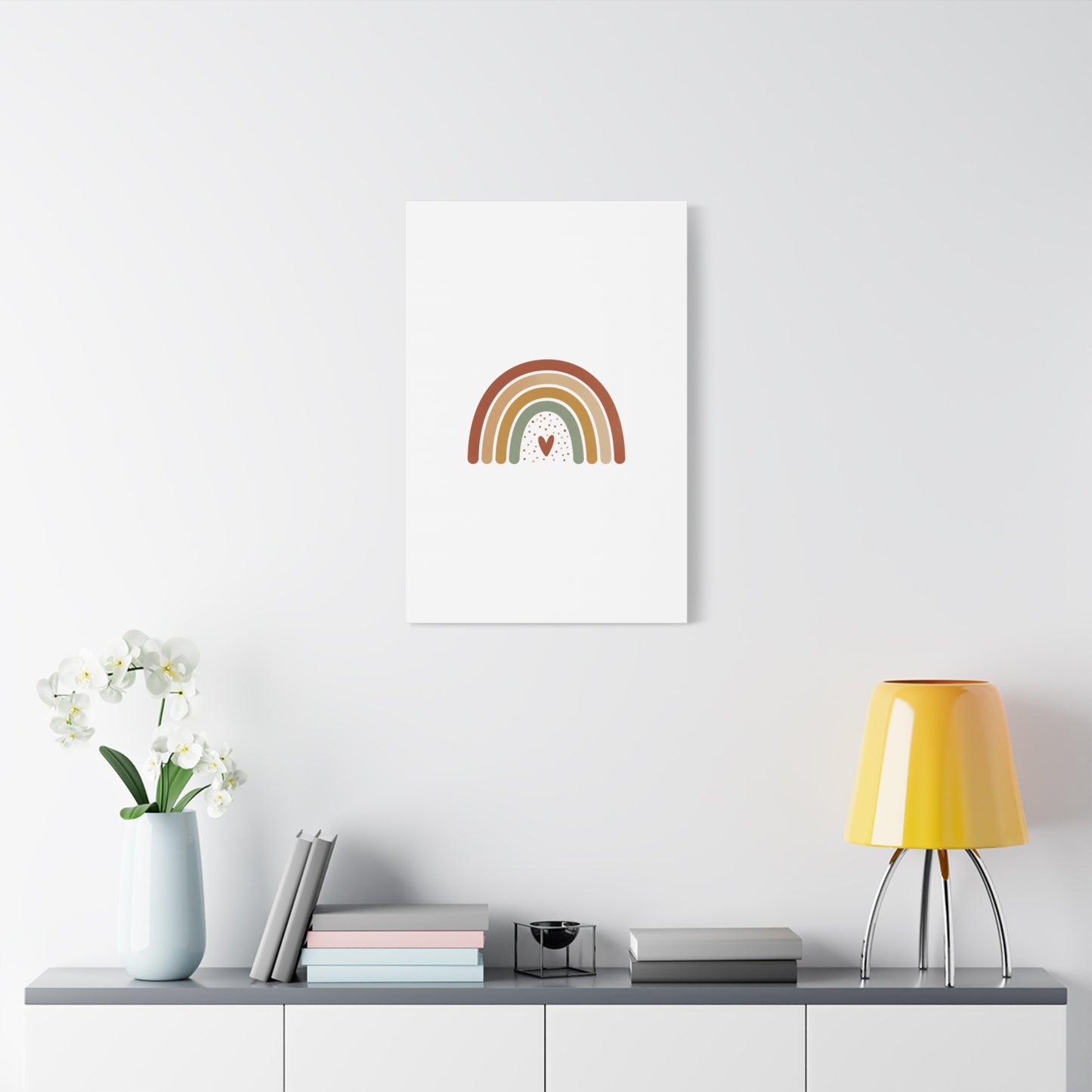 Neutral Rainbow Canvas, Boho Muted Rainbow Nursery Wall Art | Desert Arc Print