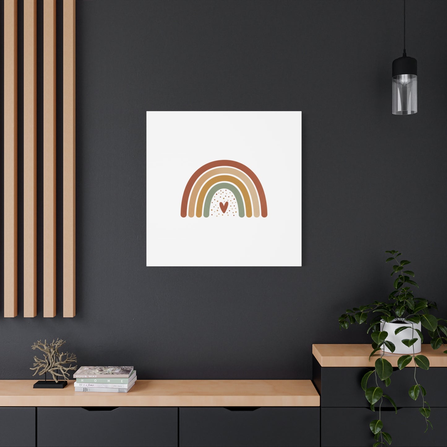 Neutral Rainbow Canvas, Boho Muted Rainbow Nursery Wall Art | Desert Arc Print