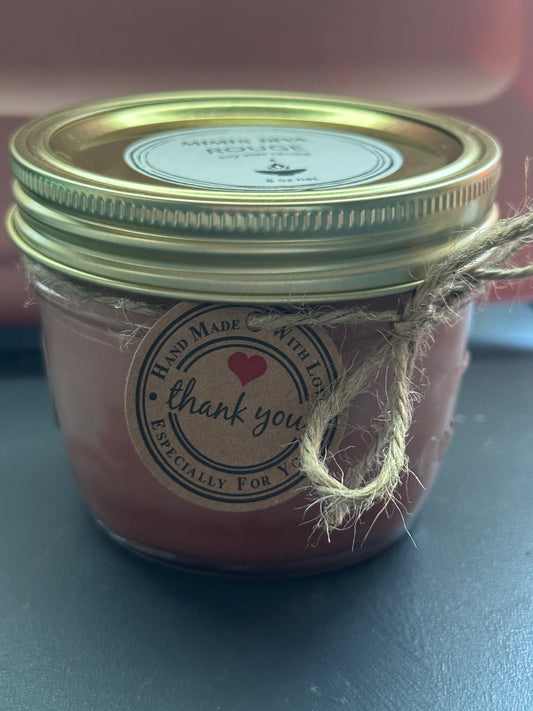 8 oz Handmade Soy Candles Wick or Wickless